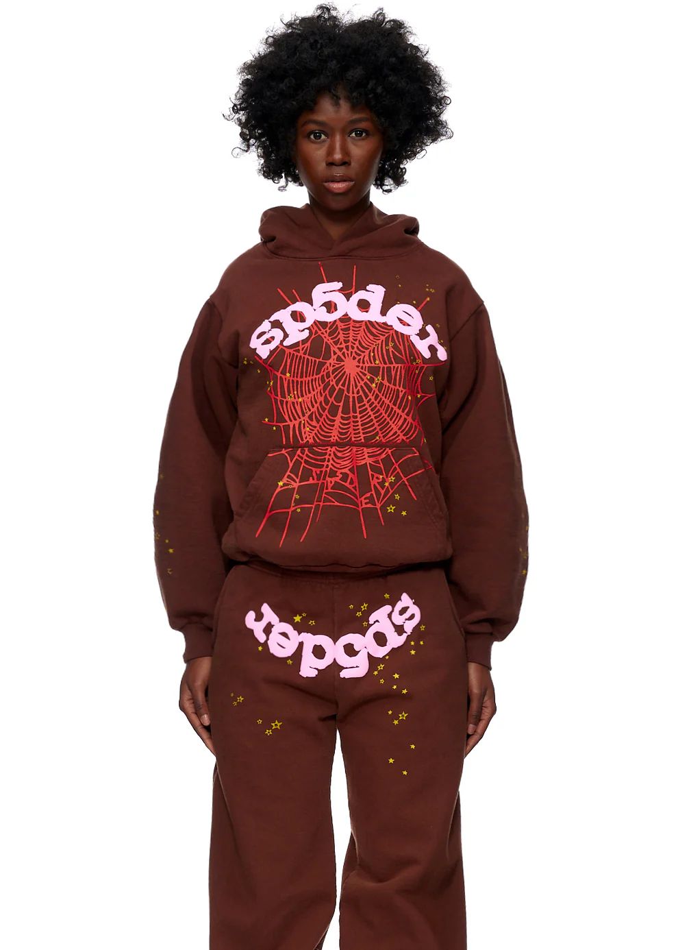 Sp5der Web Hoodie Brown