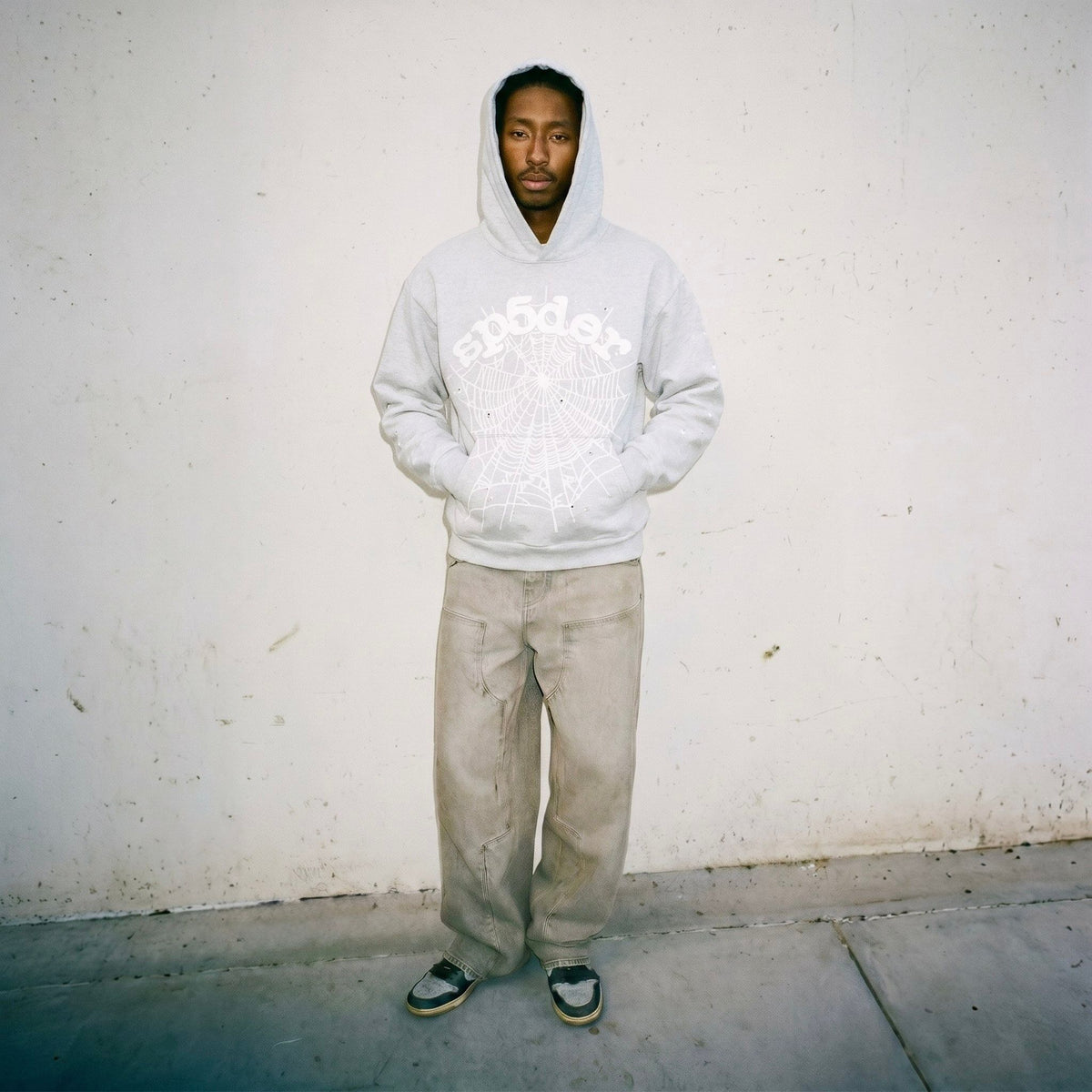 Sp5der OG Web Hoodie Heather Grey