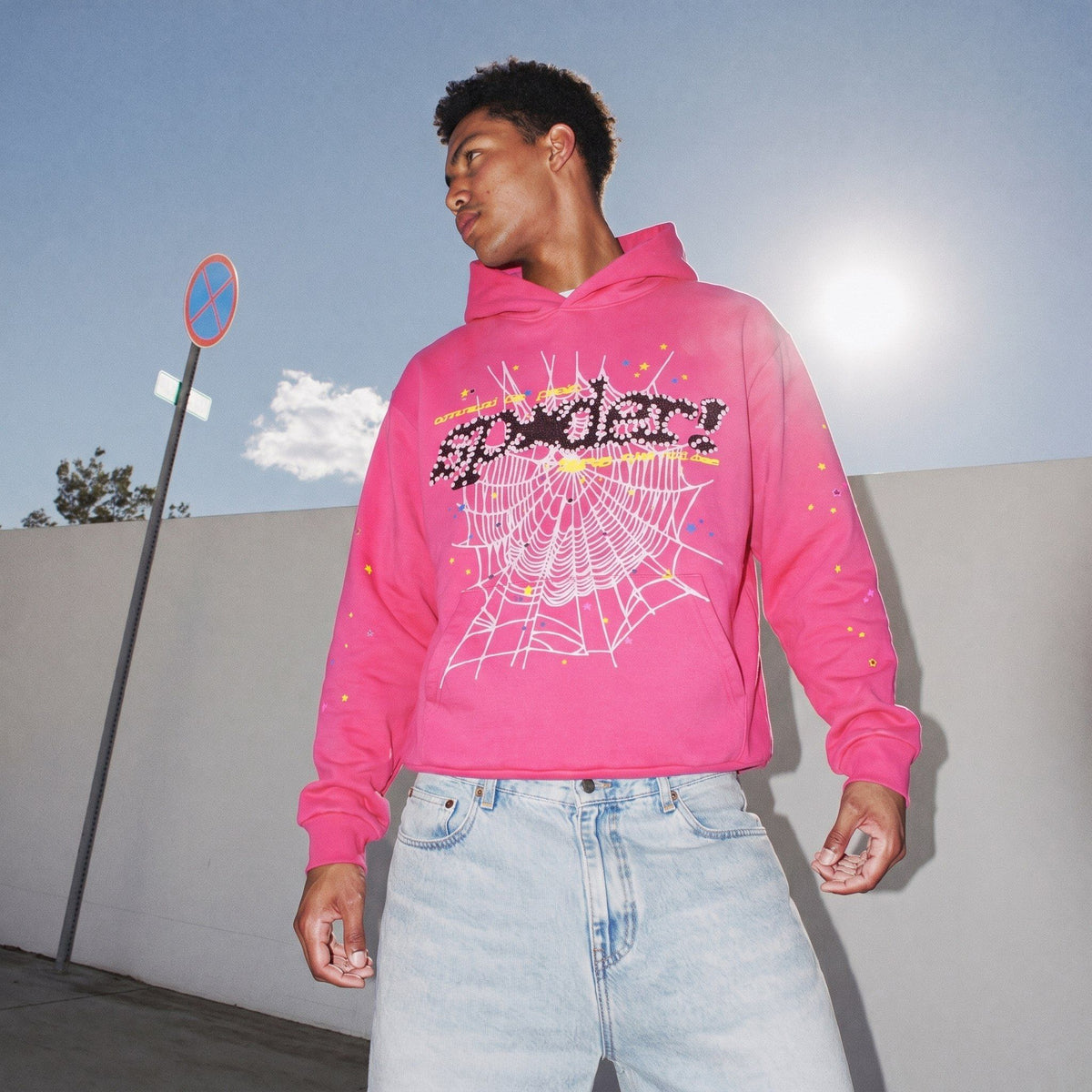 Sp5der P*NK V2 Hoodie Pink