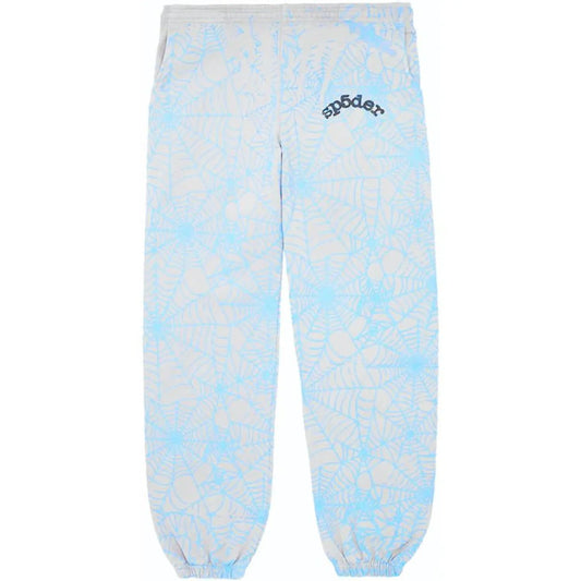 Sp5der AOP Web Sweatpants Heather Grey
