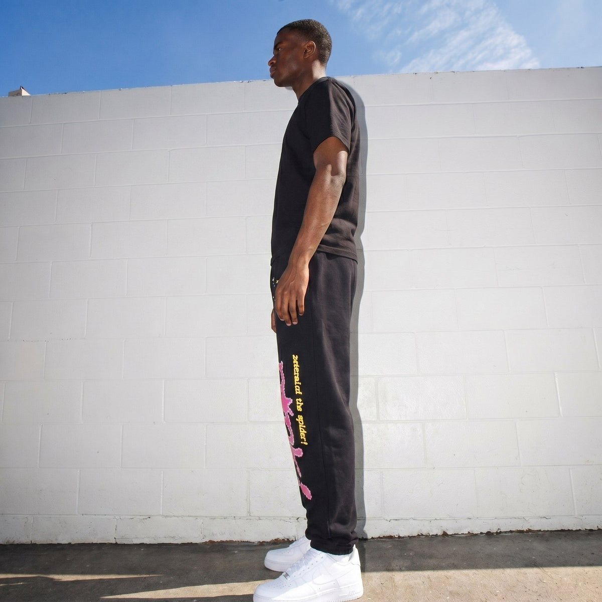 Sp5der P*NK Sweatpants Black