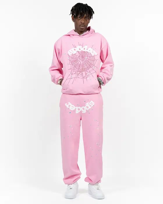 Sp5der OG Web Hoodie Pink