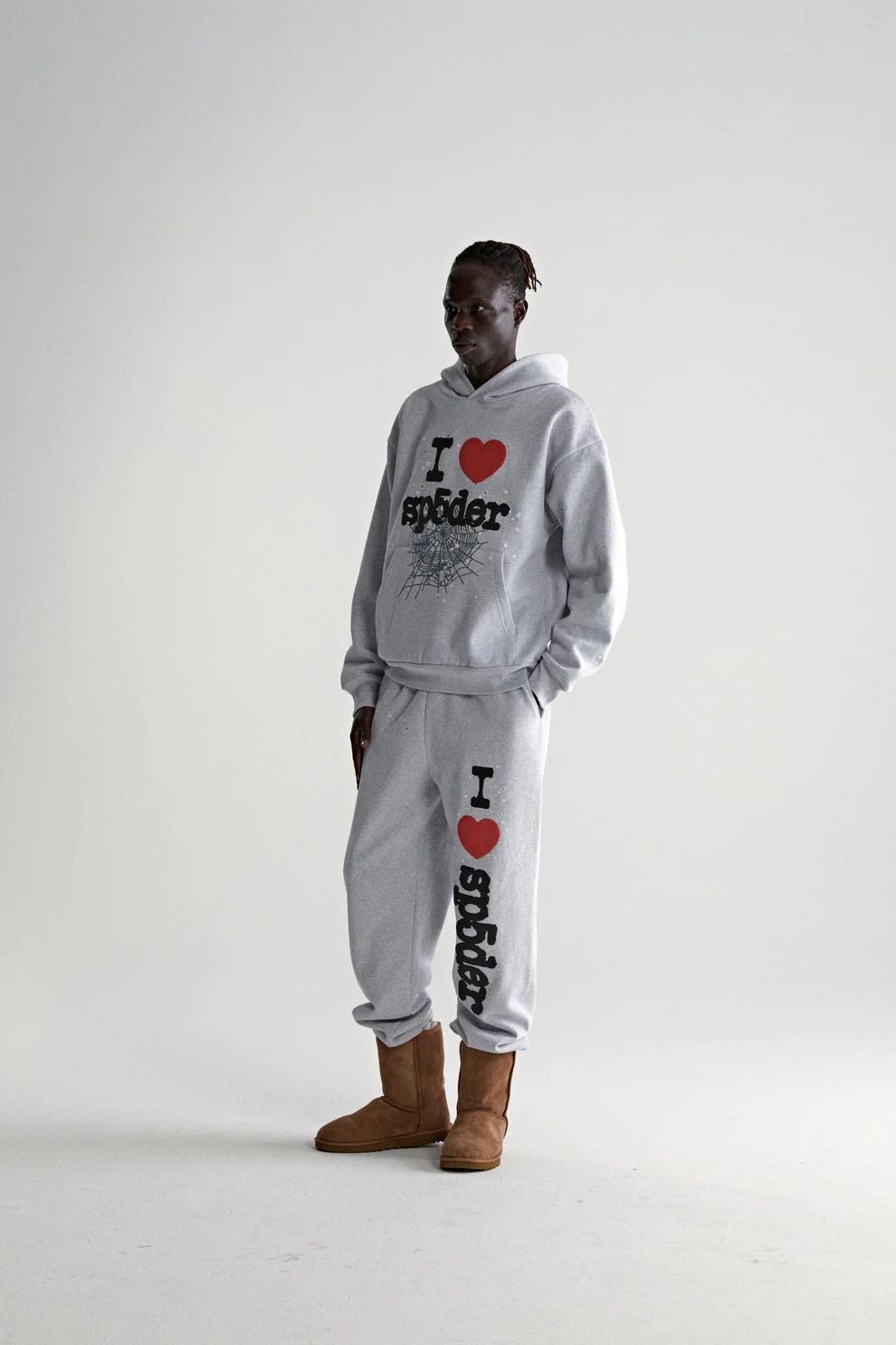 Sp5der Souvenir Hoodie Heather Grey