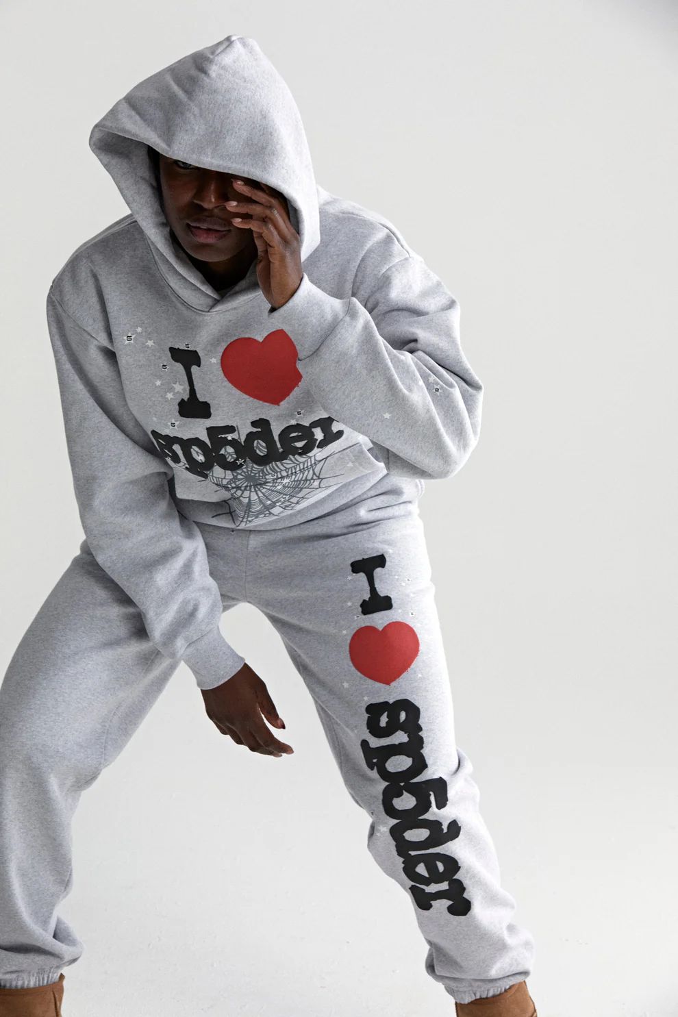 Sp5der Souvenir Hoodie Heather Grey
