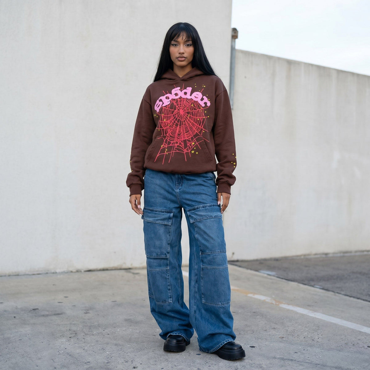Sp5der Web Hoodie Brown