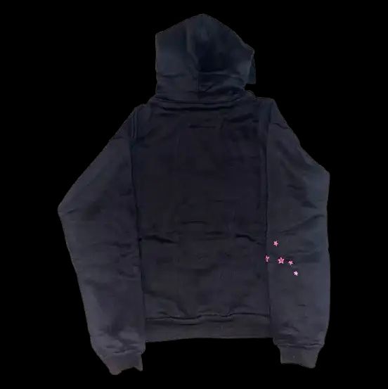 Sp5der Angel Number 666 Hoodie Black/Pink