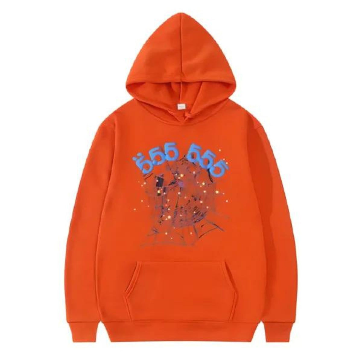 Sp5der 555555 Number Hoodie Men Orange