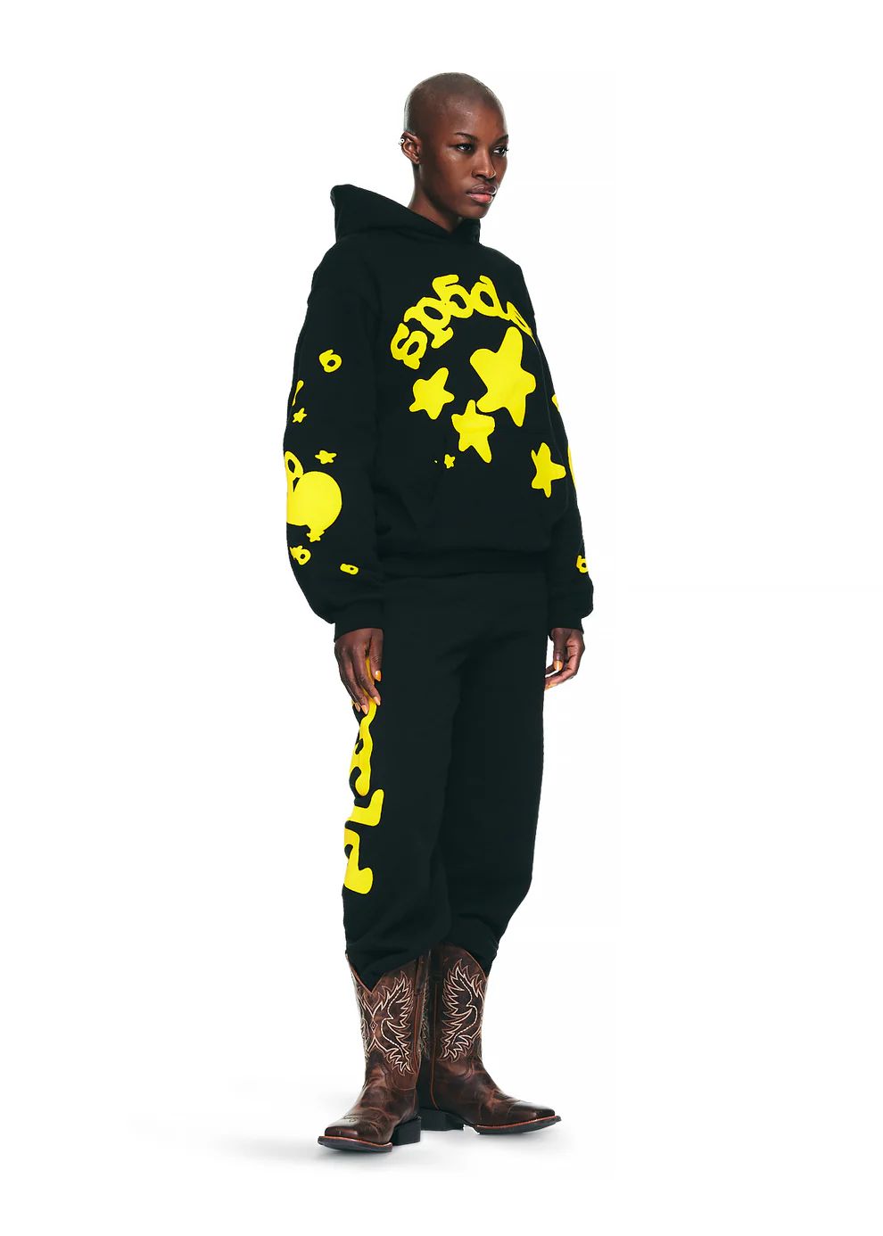 Sp5der Beluga Hoodie Onyx/Yellow