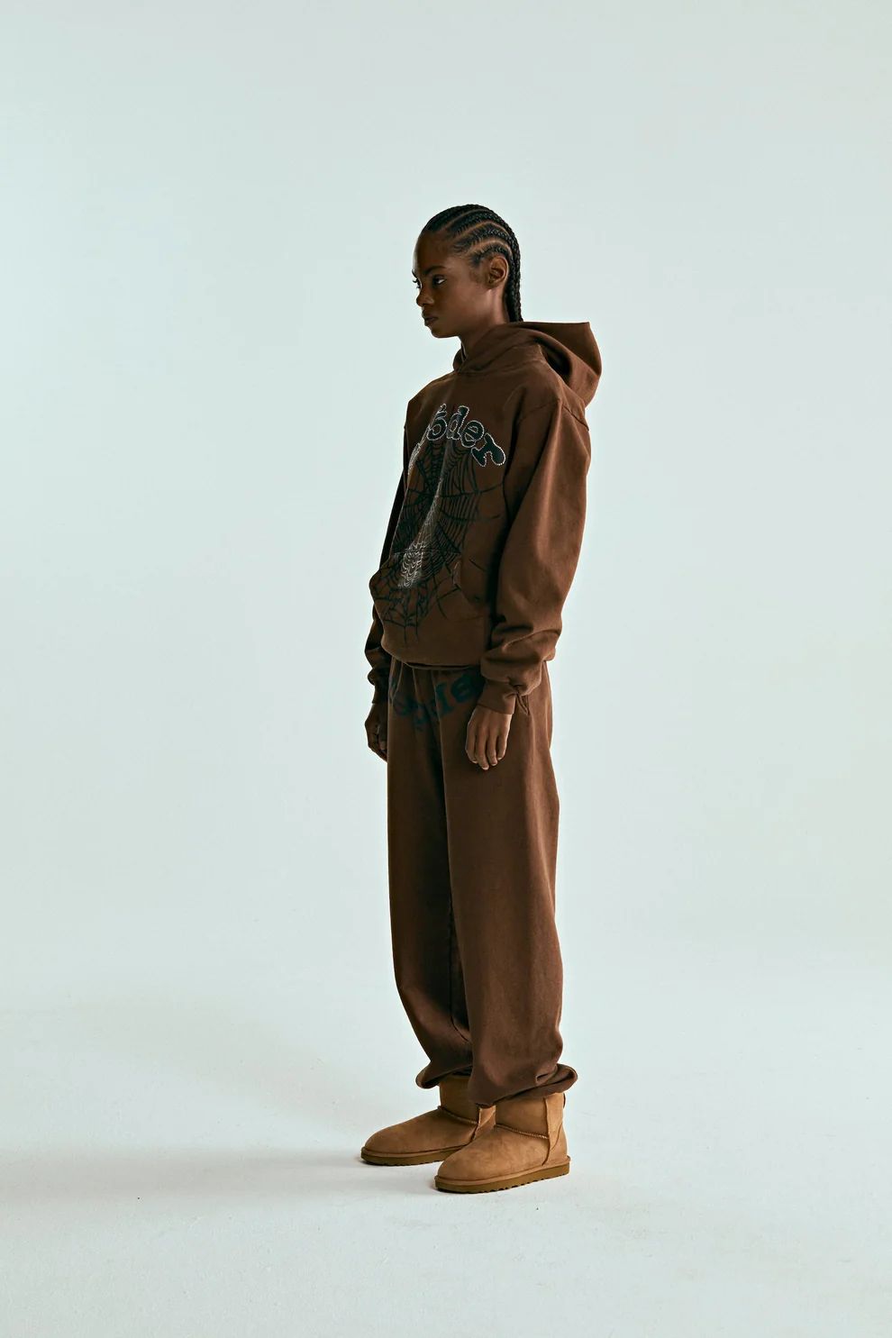 SP5DER OG WEB HOODIE BROWN