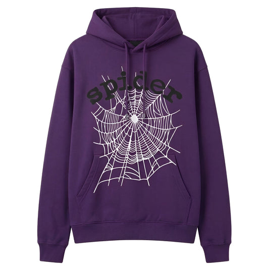Sp5der Web Graphic Hoodie Purple