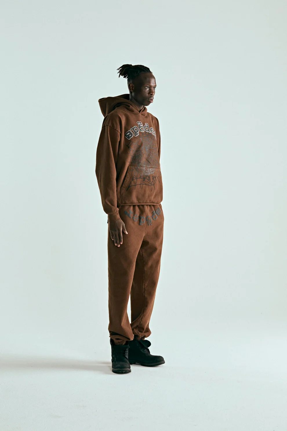 SP5DER OG WEB HOODIE BROWN