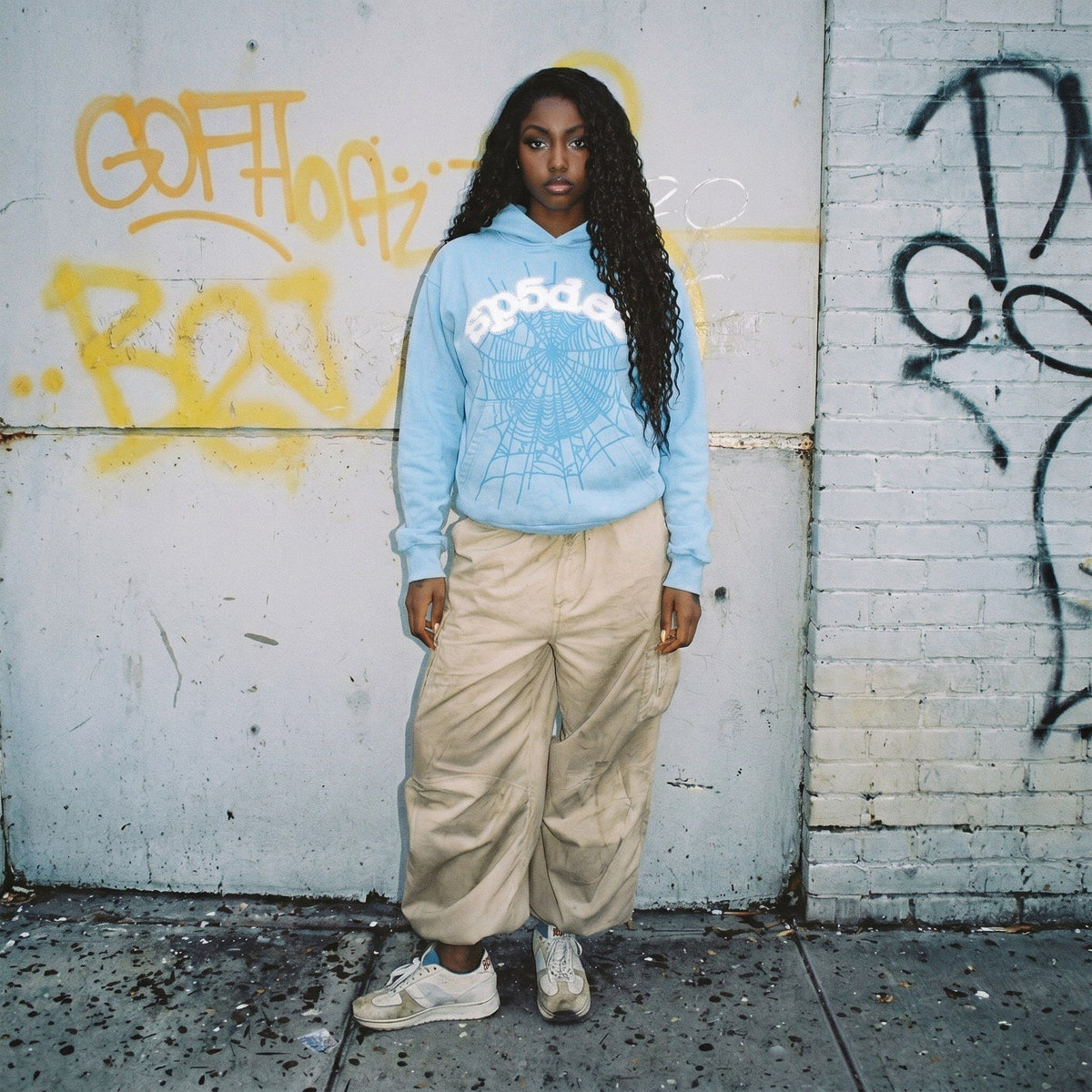 Sp5der Web Hoodie Sky Blue