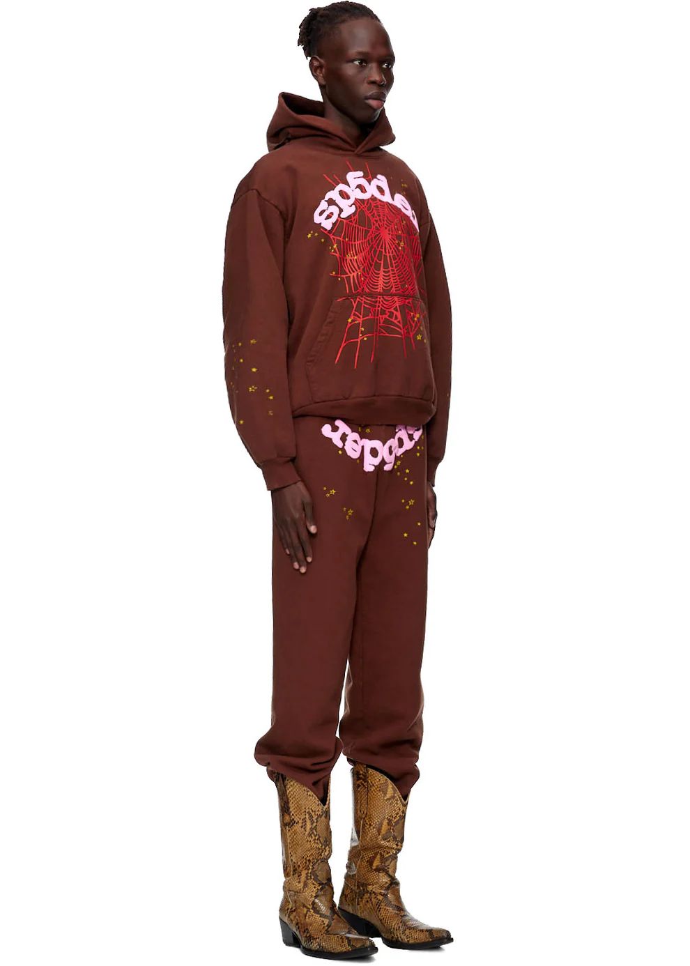 Sp5der Web Hoodie Brown