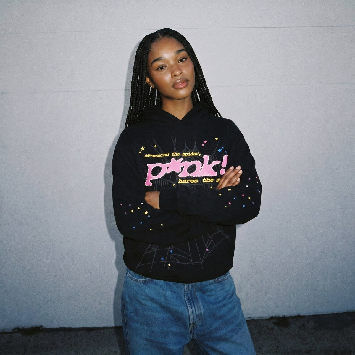 Sp5der P*nk Hoodie ‘Black’