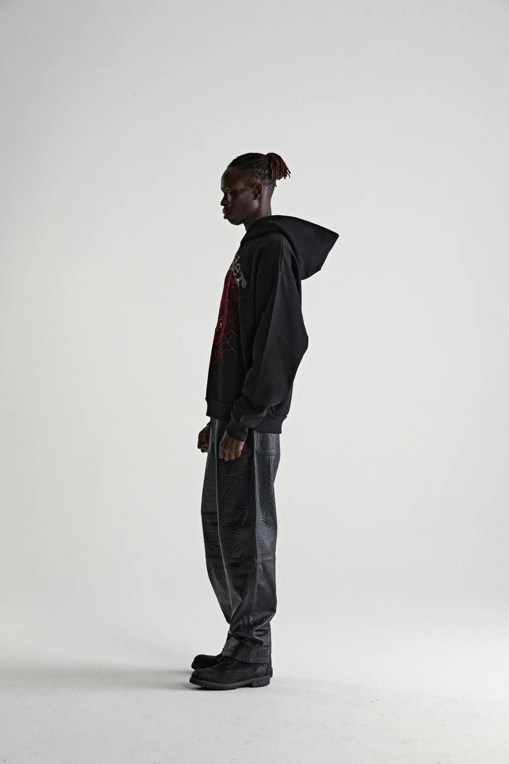 Sp5der Rhinestone OG Web V2 Hoodie Black