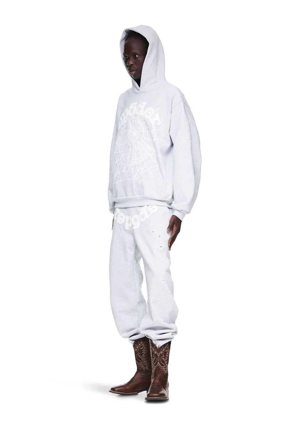 Sp5der OG Web Tracksuit Heather Grey