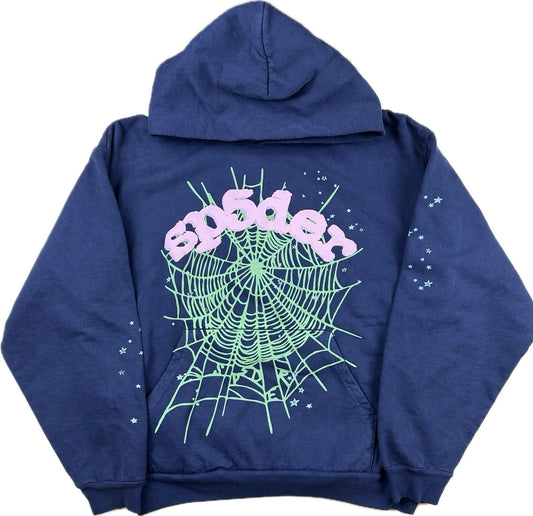 Sp5der OG Web Hoodie Blue