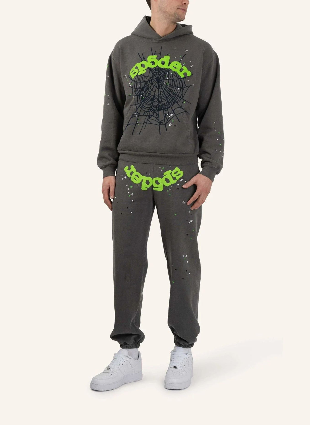 Sp5der Wait Web Tracksuit Slate Grey