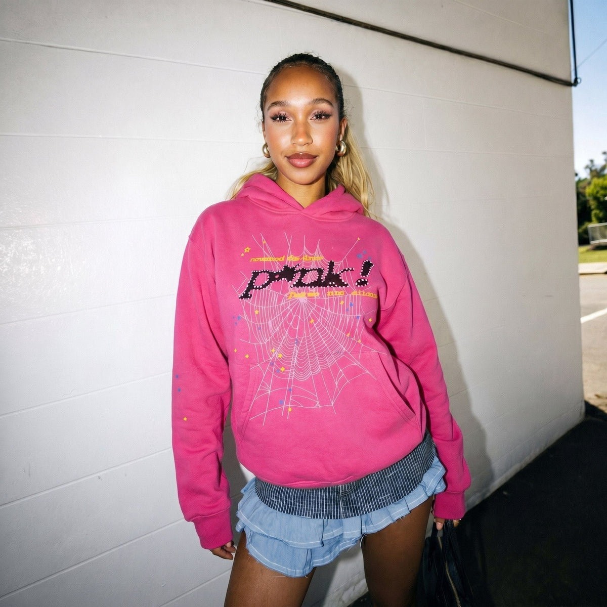 Sp5der P*NK Hoodie Pink