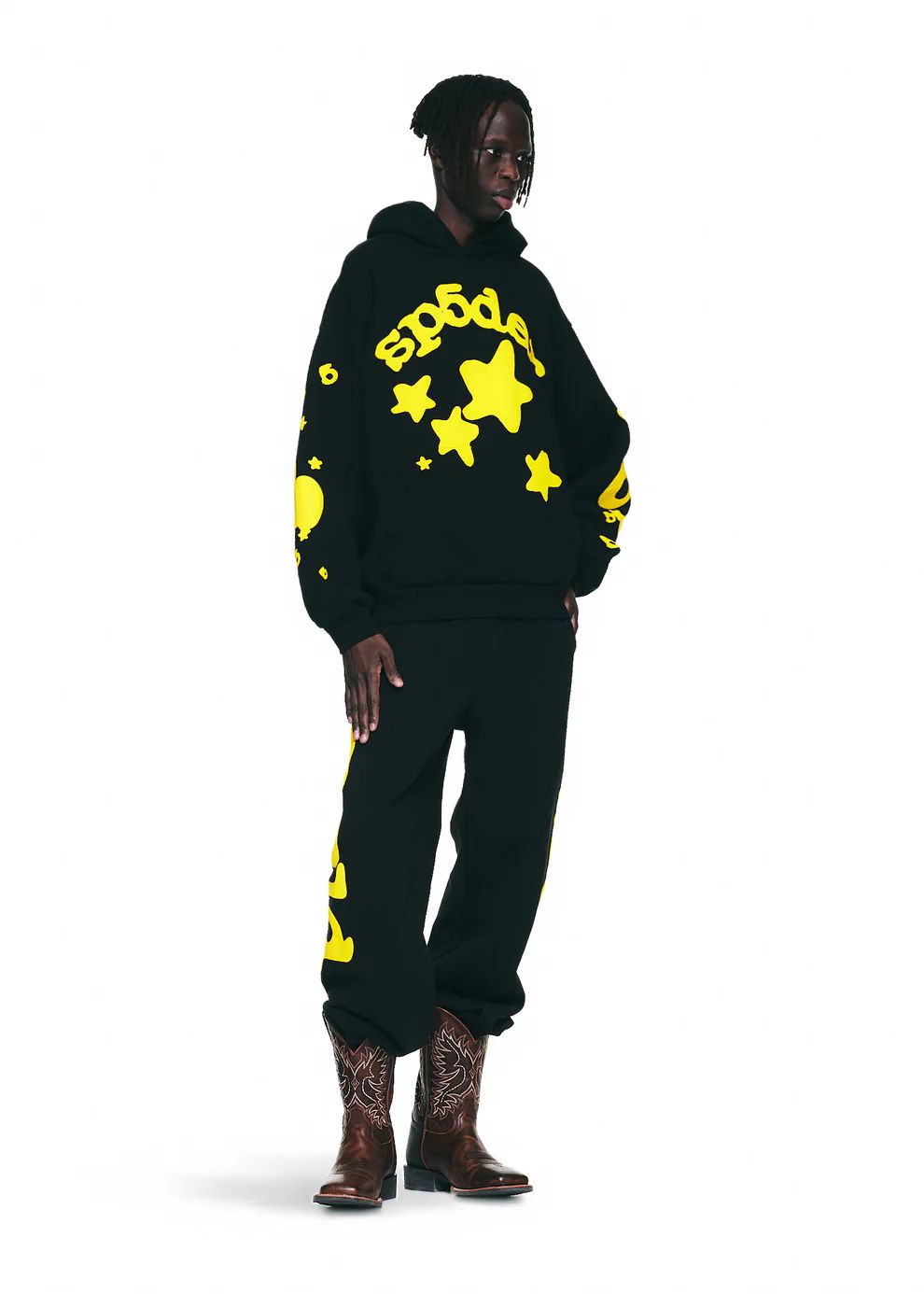 Sp5der Beluga Hoodie Onyx/Yellow