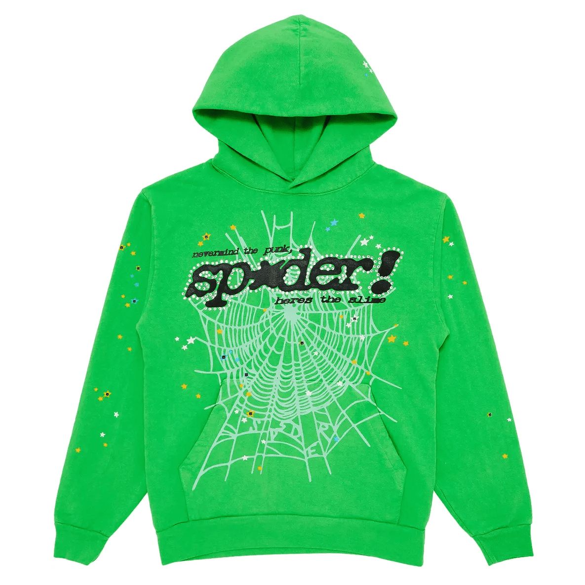 Sp5der Web Graphic Hoodie Green