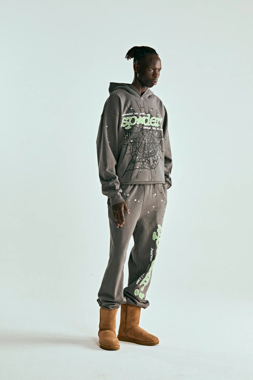Sp5der Punk V2 Hoodie Slate Grey