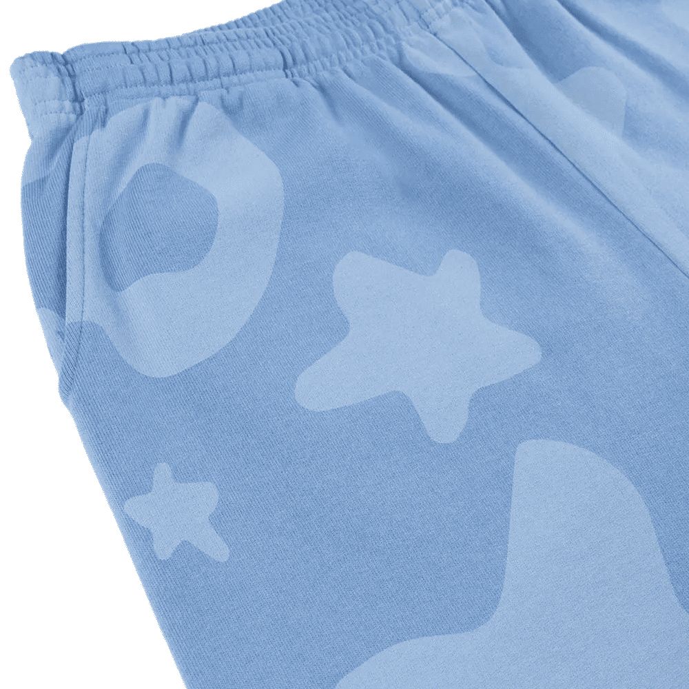 Sp5der Star Pattern Sweatpants Blue