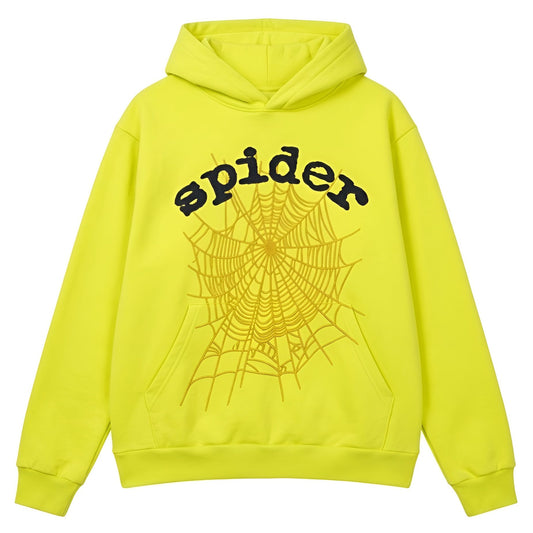 Sp5der Web Graphic Hoodie Yellow