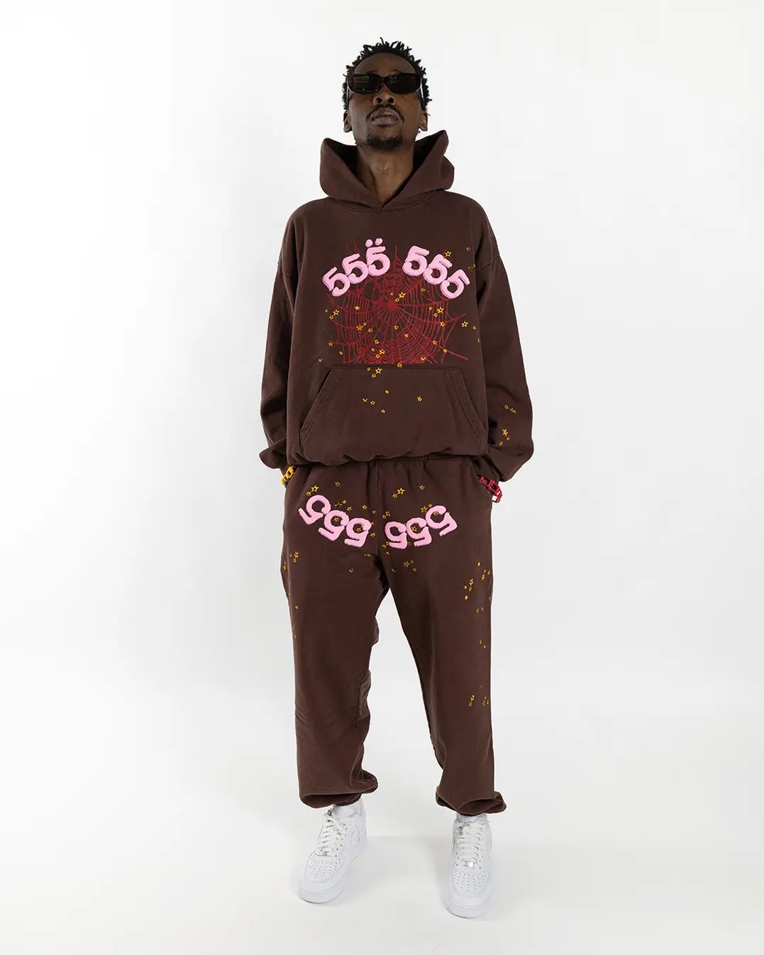 Sp5der Angel Number Tracksuit Brown