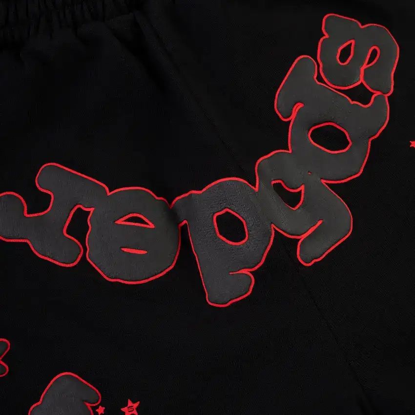 Sp5der Beluga Outline Sweatshort Black