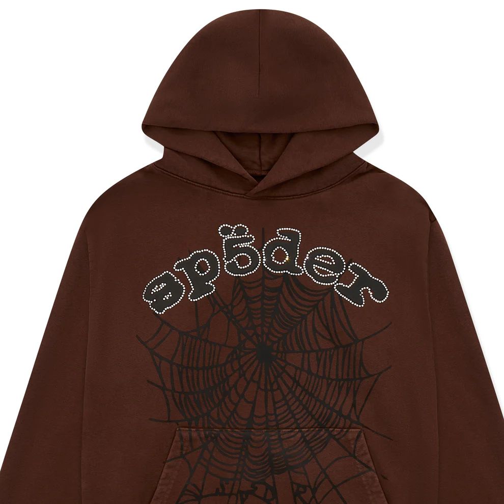 SP5DER OG WEB HOODIE BROWN