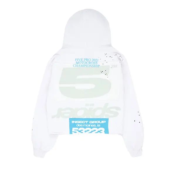 Sp5der Cropped Hoodie Eggshell