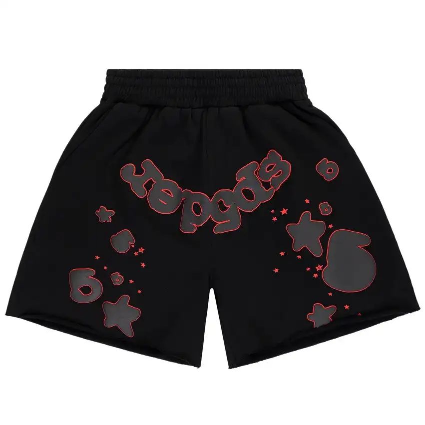 Sp5der Beluga Outline Sweatshort Black