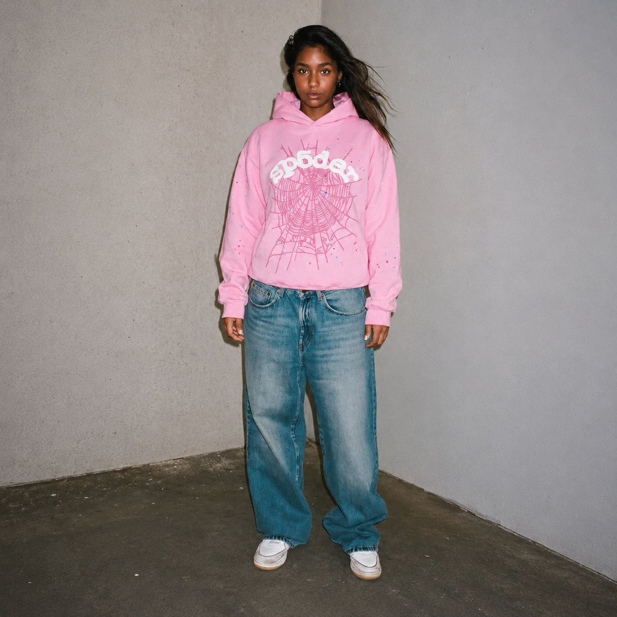Sp5der OG Web Hoodie Pink