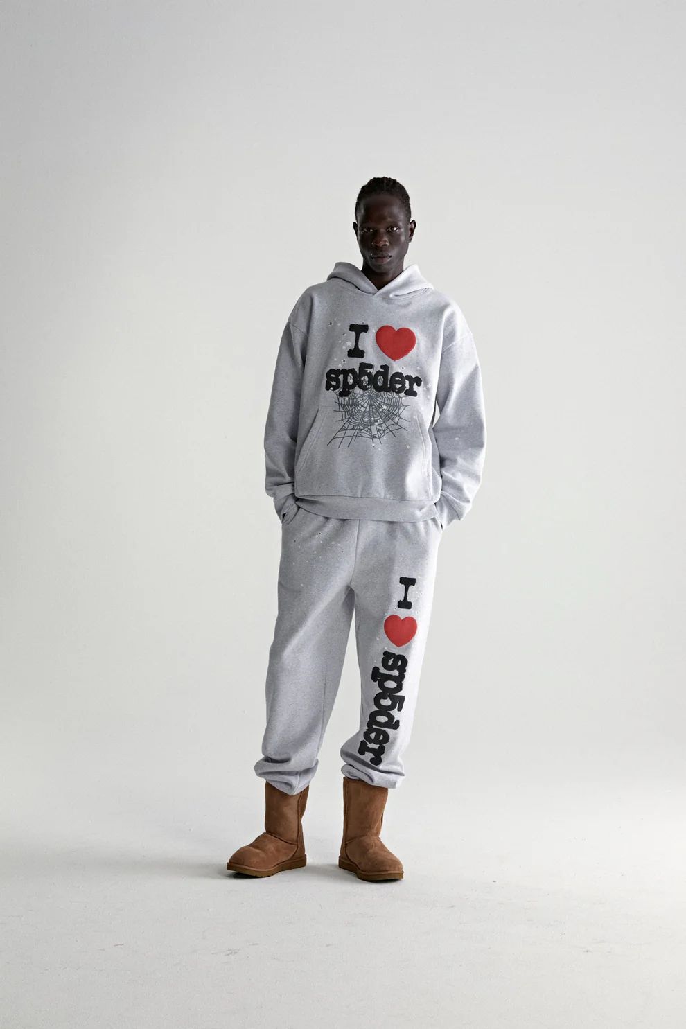 Sp5der Souvenir Hoodie Heather Grey