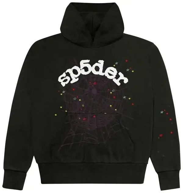 Sp5der Logo Hoodie Sweatshirt Black