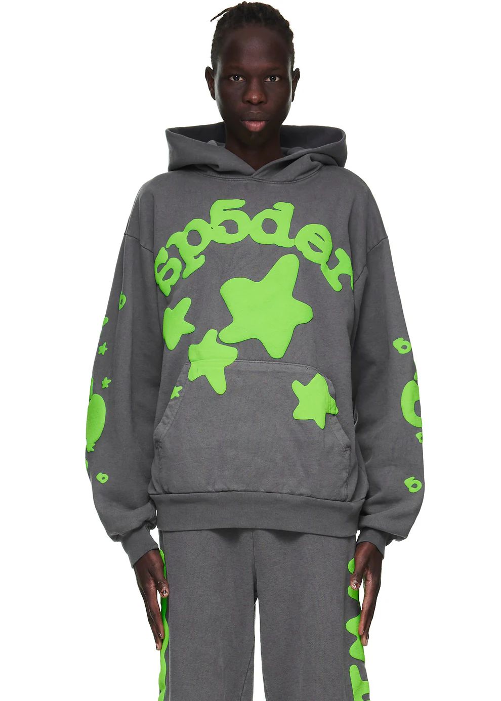 Sp5der Beluga Hoodie Grey/Green